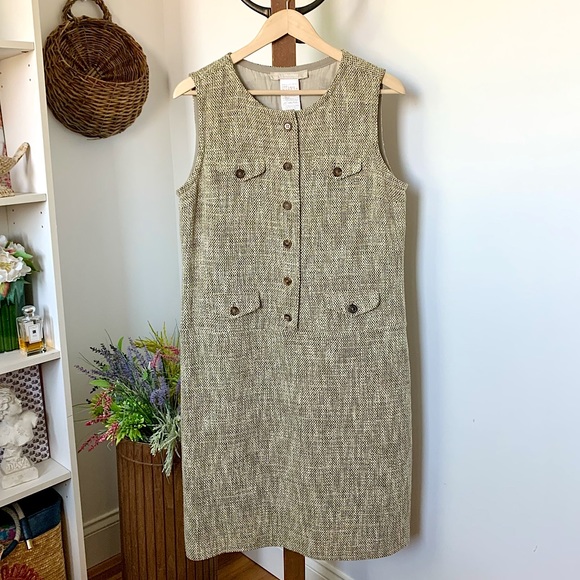 MaxMara Dresses & Skirts - MaxMara Tweed Sleeveless Shift Dress with pockets US 14